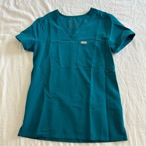 Womens teal figs scrub set